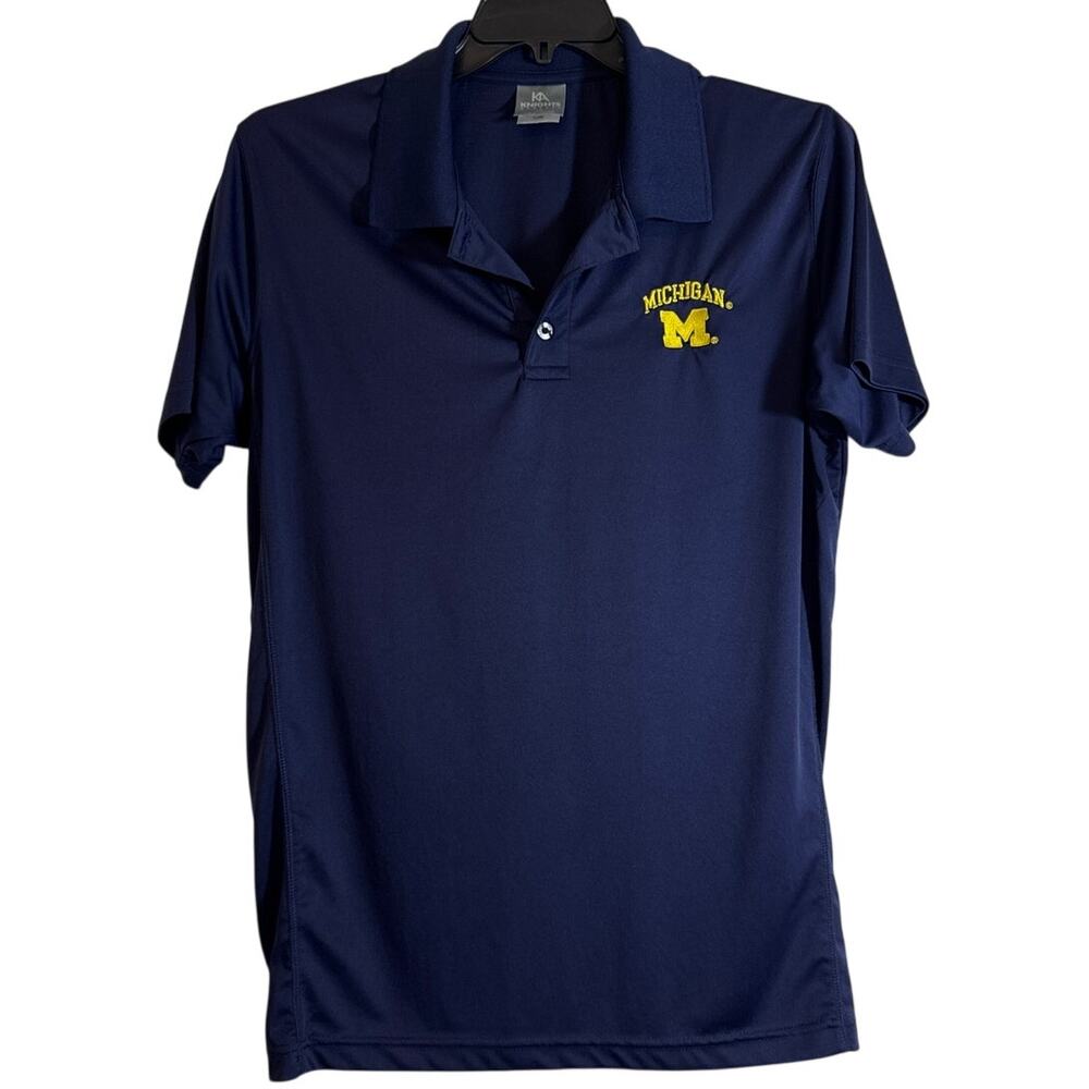 KA Knights Apparel Large Michigan M Navy Blue Polo Shirt